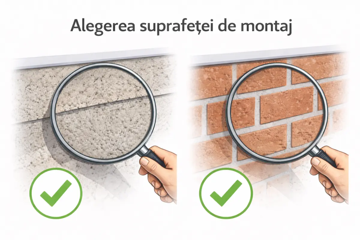 alegerea suprafetei de montaj
